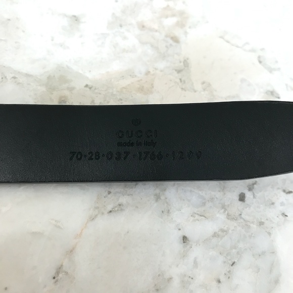 GUCCI Black Belt with Chrome Buckle Thin 1\